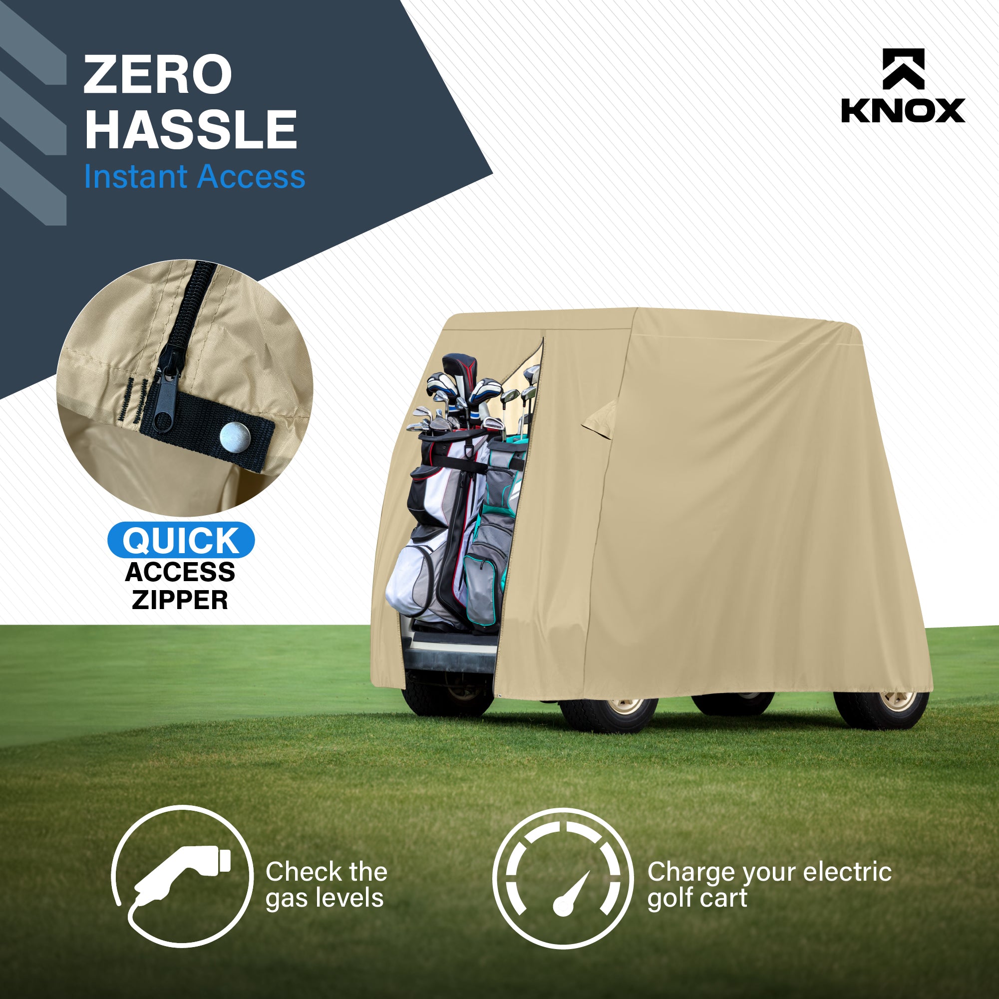 North East Harbor Golf Cart Cover Enclosure Compatible with Club Car, Ezgo, Yamaha, Fits Most Golf Carts