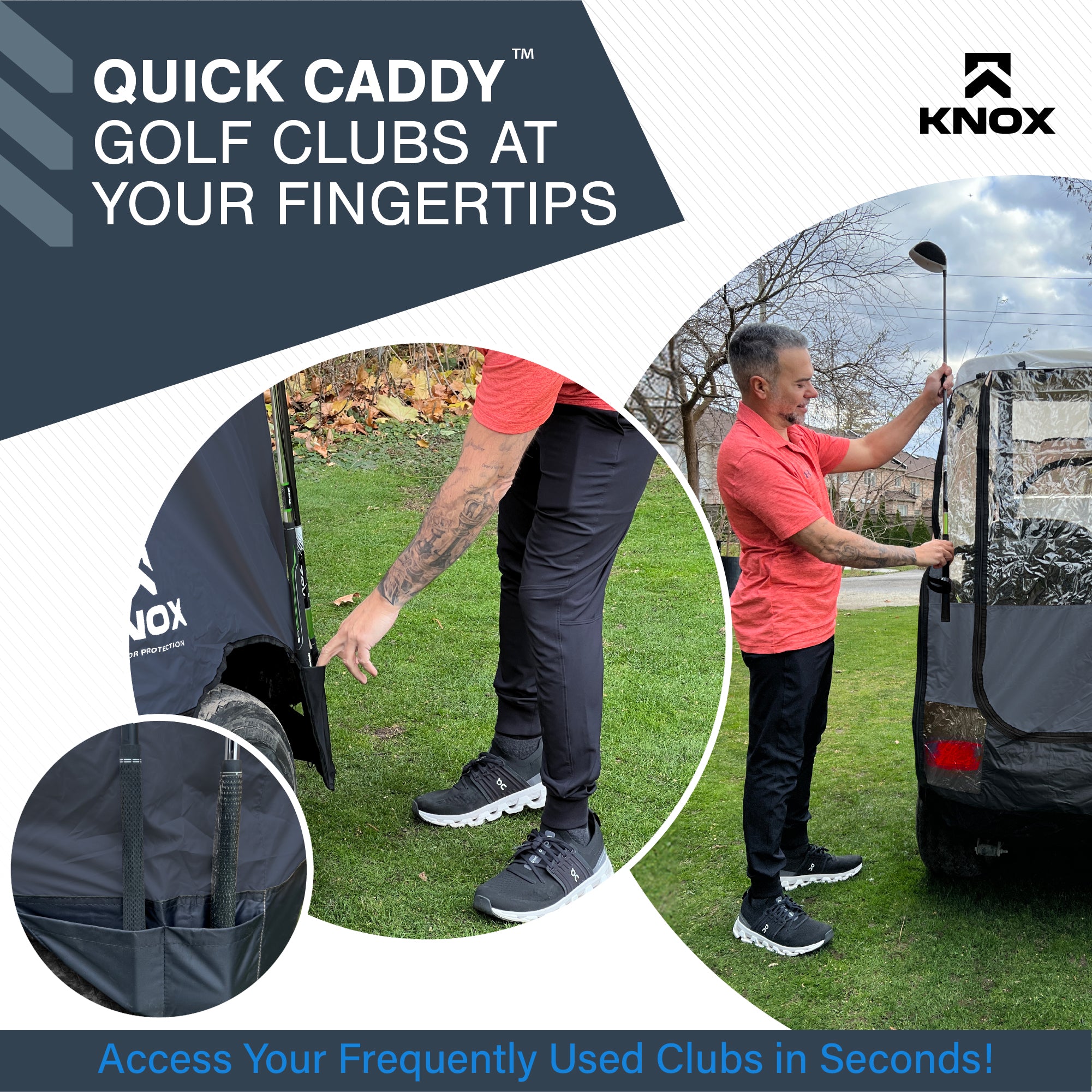 KNOX 4 Person Golf Cart Enclosure, 2+2 Seater