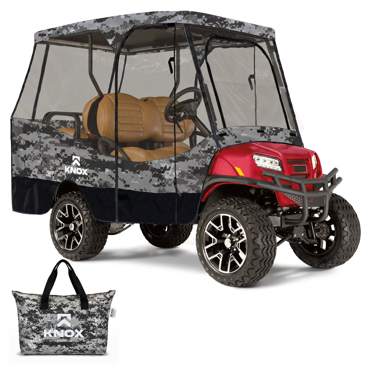 KNOX 4 Person Golf Cart Enclosure, 2+2 Seater, 61.5-Inch Roof