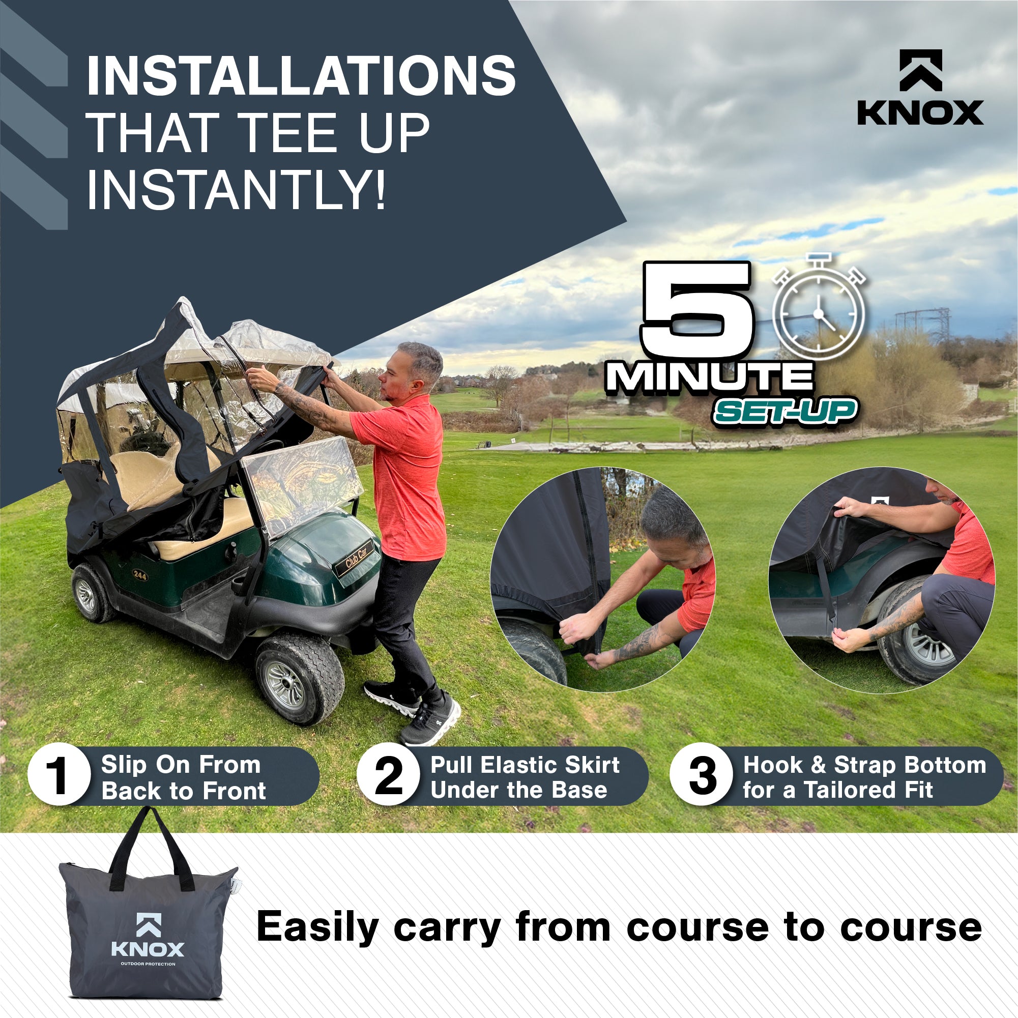 KNOX Golf Cart Enclosures 2 Passenger 58"