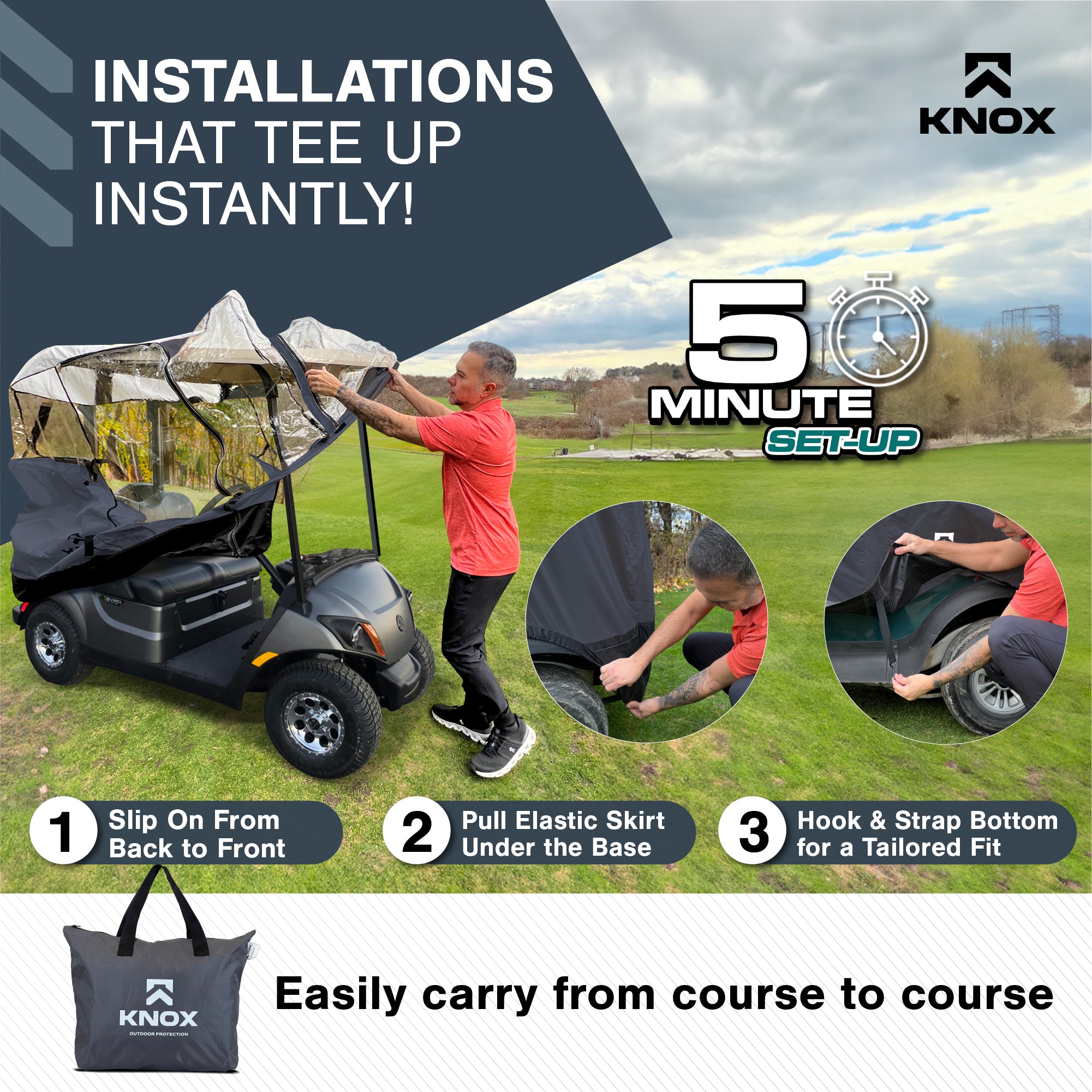 KNOX Golf Cart Enclosures 2 Passenger 69"