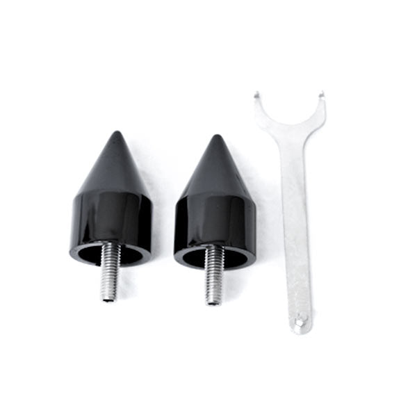 Black Kawasaki Ninja Spiked Bar Ends Weights Sliders - ZX6R, ZX7R, ZX9R, ZX10R, ZX12R and More! (1987-2012)