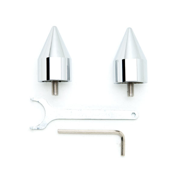 Silver Kawasaki Ninja Spiked Bar Ends Weights Sliders - ZX6R, ZX7R, ZX9R, ZX10R, ZX12R and More! (1987-2012)
