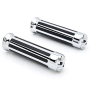 Skull Custom Chrome Motorcycle Handlebar Hand Grips (1")
