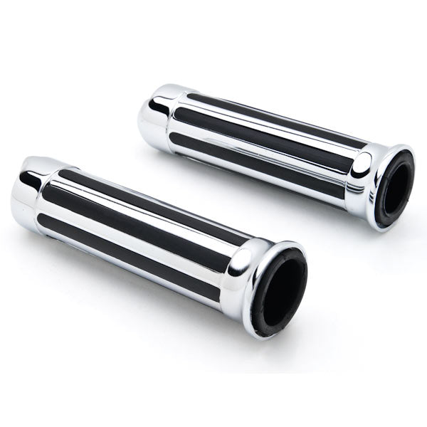 Skull Custom Chrome Motorcycle Handlebar Hand Grips (1")