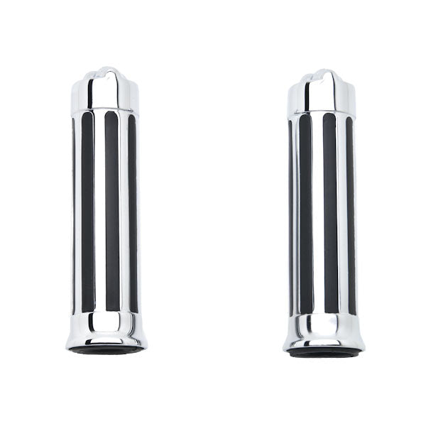 Skull Custom Chrome Motorcycle Handlebar Hand Grips (1")