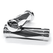 Diamond Custom Chrome Motorcycle Handlebar Hand Grips (1")