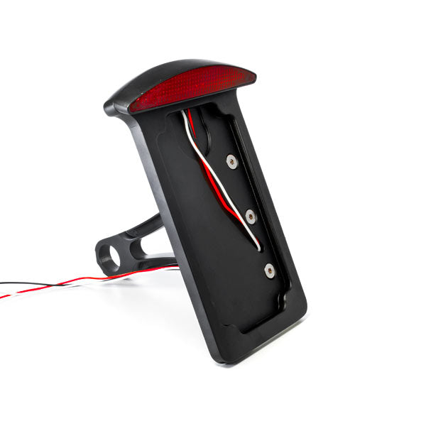 Side Mounted Vertical License Plate Assembly Black LED Tail Brake Light