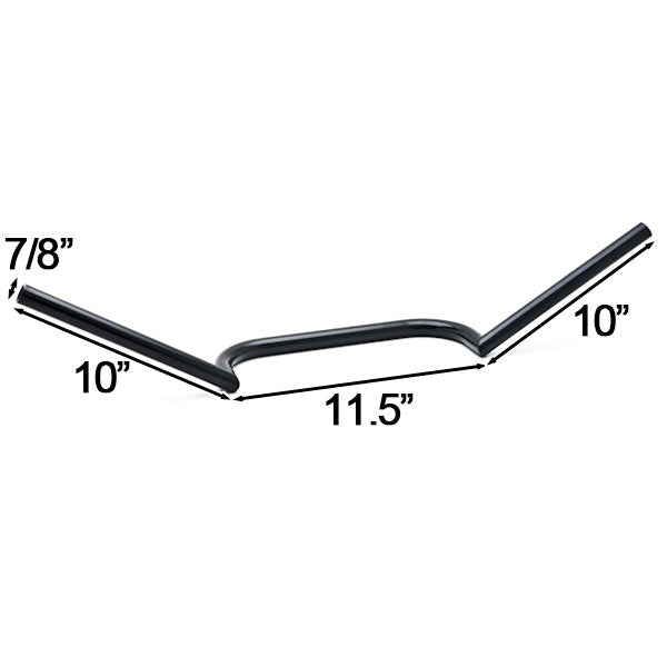 Motorcycle Handlebar 7/8" Black Steel Cafe Racer Clubman Style Bobber Custom