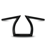 Krator Black Z-Bar Style Motorcycle Handlebar, Universal 1 Inch (25 mm) Handlebar