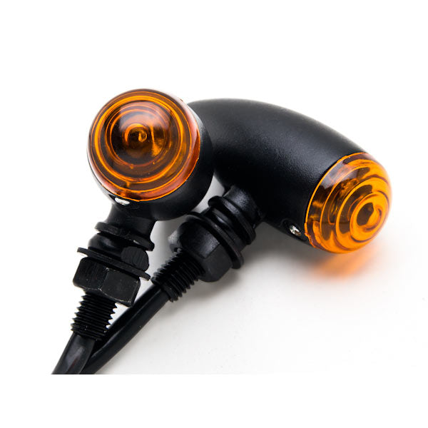 2pcs Black Heavy Duty Motorcycle Turn Signals Bulb Indicators Blinkers Lights