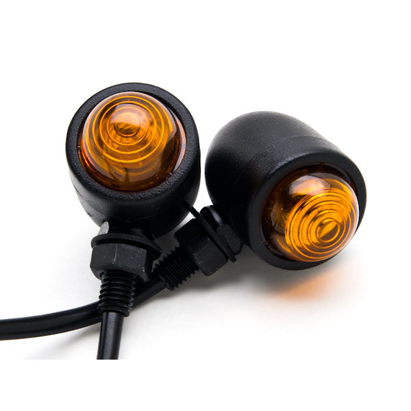 2pcs Black Heavy Duty Motorcycle Turn Signals Bulb Indicators Blinkers Lights