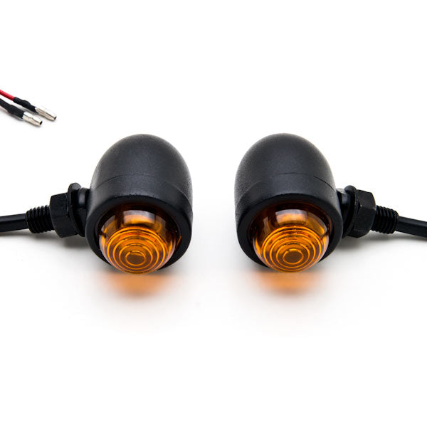 2pcs Black Heavy Duty Motorcycle Turn Signals Bulb Indicators Blinkers Lights