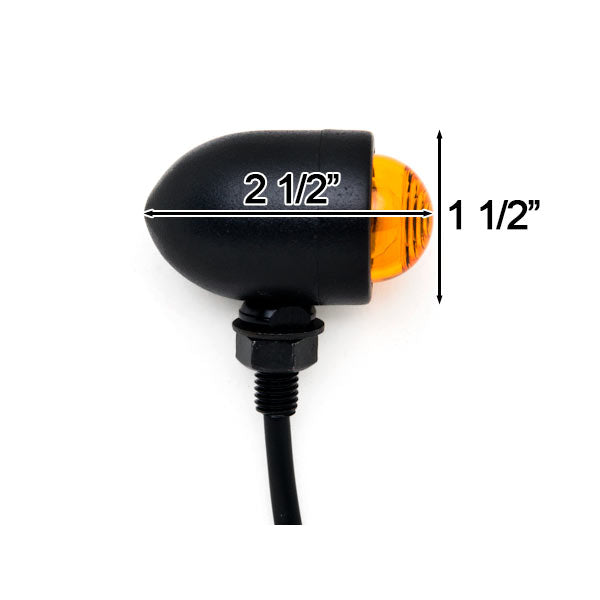 2pcs Black Heavy Duty Motorcycle Turn Signals Bulb Indicators Blinkers Lights