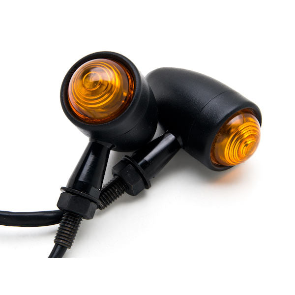 2pcs Black Heavy Duty Motorcycle Turn Signals Bulb Indicators Blinkers Lights