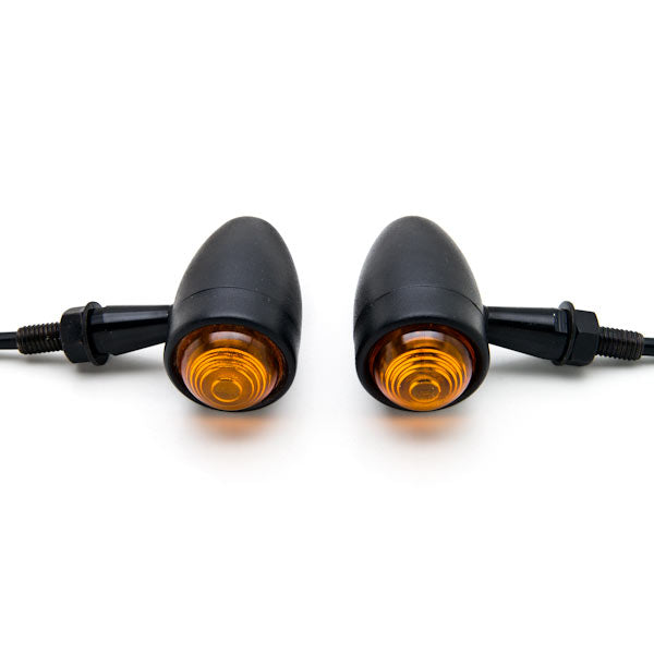 2pcs Black Heavy Duty Motorcycle Turn Signals Bulb Indicators Blinkers Lights