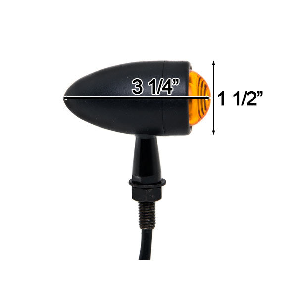 2pcs Black Heavy Duty Motorcycle Turn Signals Bulb Indicators Blinkers Lights