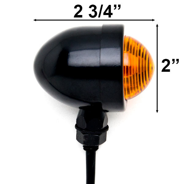 2pcs Black Heavy Duty Motorcycle Turn Signals Bulb Indicators Blinkers Lights