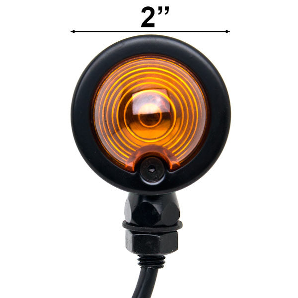 2pcs Black Heavy Duty Motorcycle Turn Signals Bulb Indicators Blinkers Lights