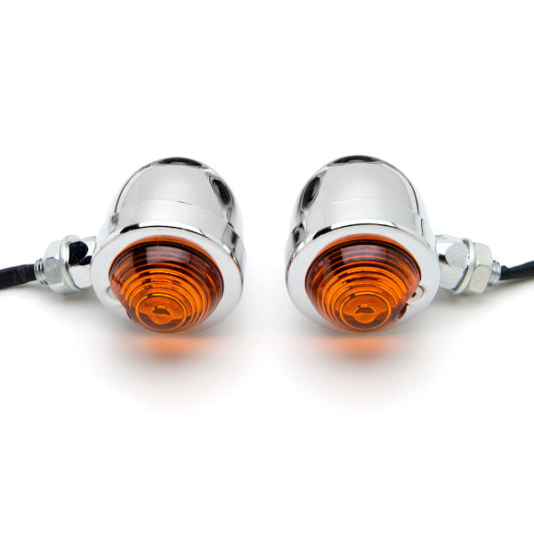 2pcs Chrome Heavy Duty Motorcycle Turn Signals Bulb Indicators Blinkers Lights