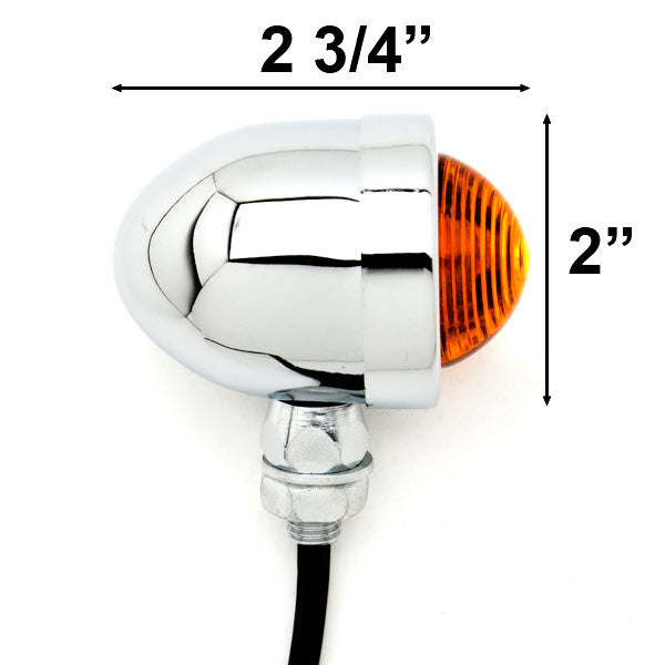 2pcs Chrome Heavy Duty Motorcycle Turn Signals Bulb Indicators Blinkers Lights