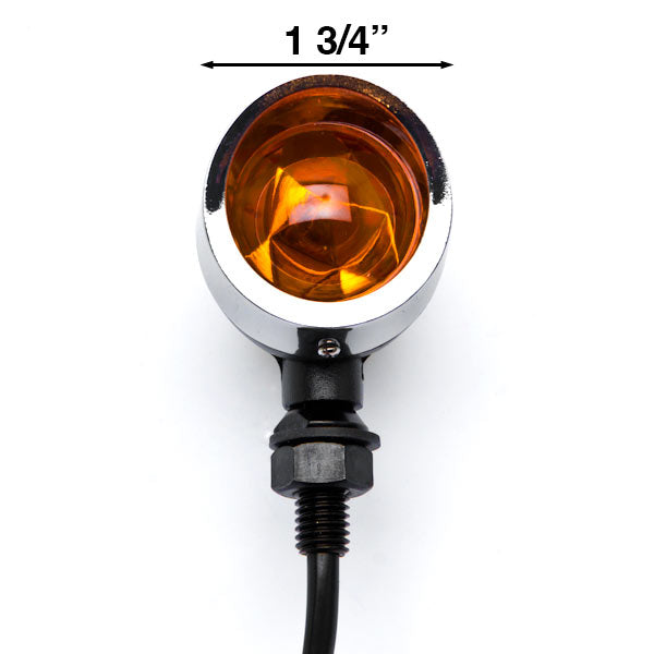 2pcs Black / Chrome Heavy Duty Motorcycle Turn Signals Indicators Blinkers Lights