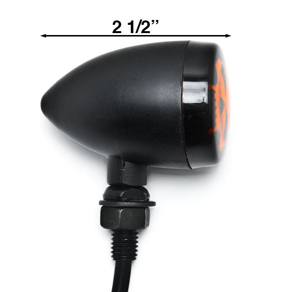 2pcs Skull Lens Black Motorcycle Turn Signals Bulb Indicators Blinkers Lights