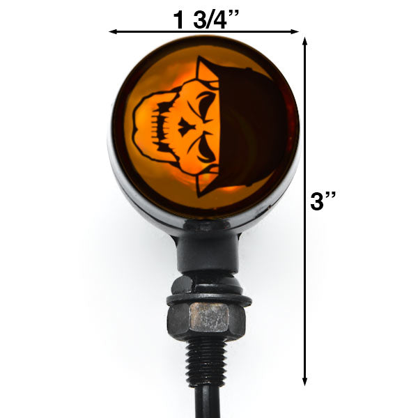 2pcs Skull Lens Black Motorcycle Turn Signals Bulb Indicators Blinkers Lights