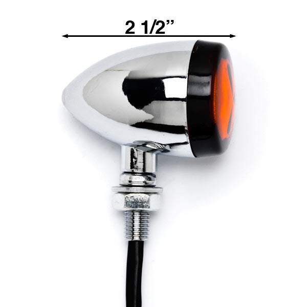 2pcs Skull Lens Chrome Motorcycle Turn Signals Bulb Indicators Blinkers Lights
