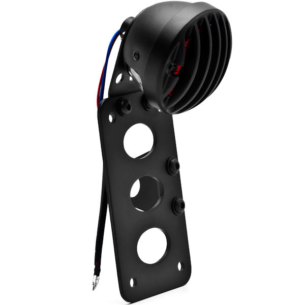 Hybrid Axle Mounted Vertical / Horizontal License Plate Holder Tail Light Black