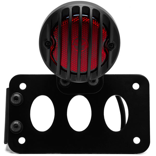 Hybrid Axle Mounted Vertical / Horizontal License Plate Holder Tail Light Black
