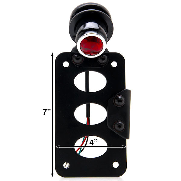 Hybrid Axle Mounted Vertical / Horizontal License Plate Holder Tail Light Black