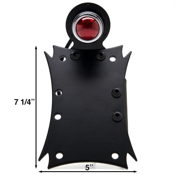 Hybrid Axle Mounted Vertical / Horizontal License Plate Holder Tail Light Black
