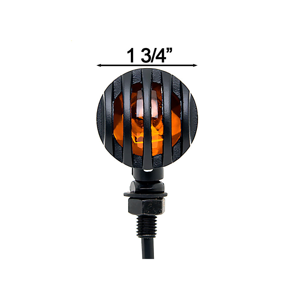 2pcs Black Heavy Duty Motorcycle Turn Signals Bulb Indicators Blinkers Lights