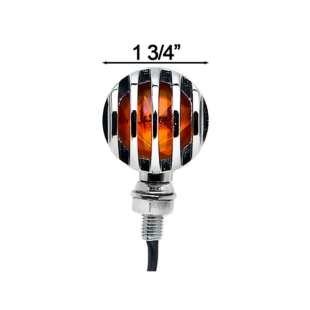 2pcs Chrome Heavy Duty Motorcycle Turn Signals Bulb Indicators Blinkers Lights