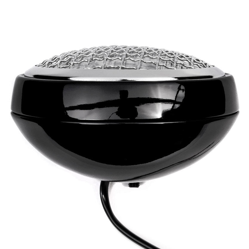 6" Black & Chrome Motorcycle Headlight Mesh Grill High Low Headlamp Bottom Mount