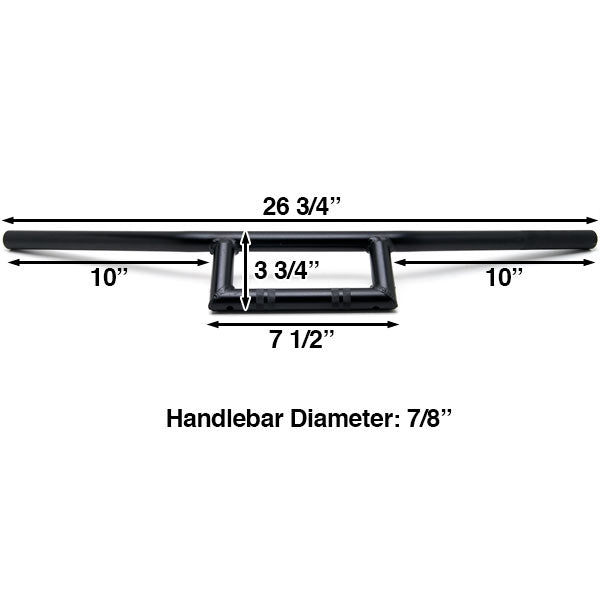 Motorcycle Handlebar 7/8" Black Box Window Attack Style Cruiser Cafe Racer