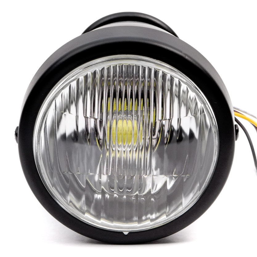 4.25" Mini Headlight w/ High and Low Beam + Fog Lights LED Bulb Black Housing