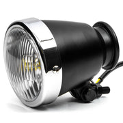 4.25" Mini Headlight w/ High Low Beam Lights LED Bulb Black w/ Chrome Housing