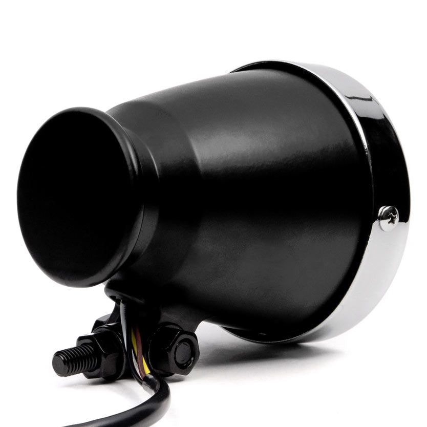 4.25" Mini Headlight w/ High Low Beam Lights LED Bulb Black w/ Chrome Housing