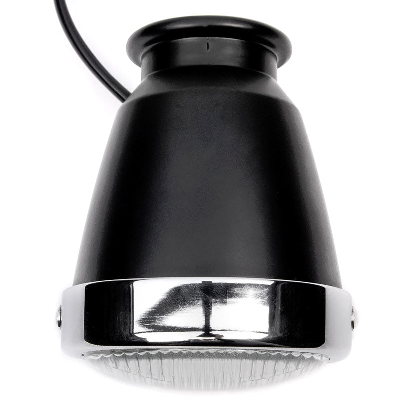 4.25" Mini Headlight w/ High Low Beam Lights LED Bulb Black w/ Chrome Housing