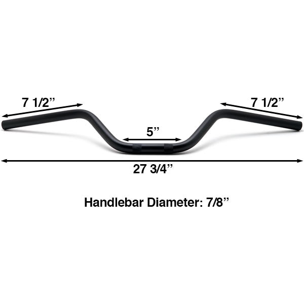 Motorcycle Handlebar 7/8" Black Euro Style Bobber Cruiser Cafe Racer Bike