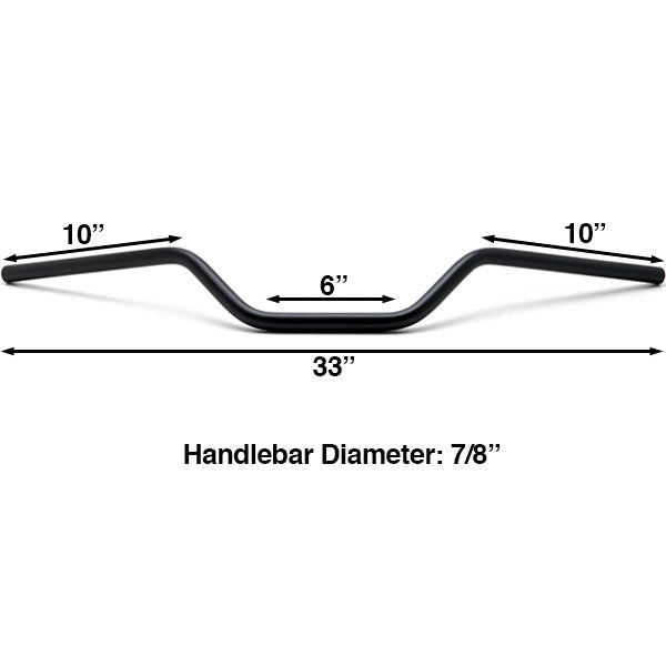 Motorcycle Handlebar 7/8" Black Euro Style Bobber Cruiser Cafe Racer Bike