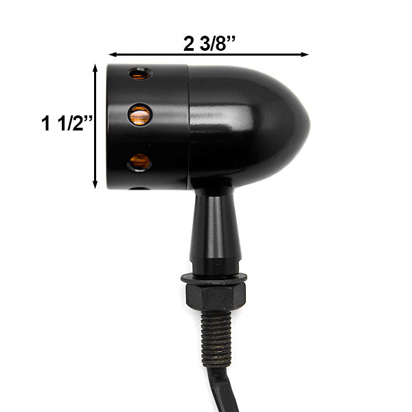 2pcs Black Heavy Duty Motorcycle Turn Signals Bulb Indicators Blinkers Lights