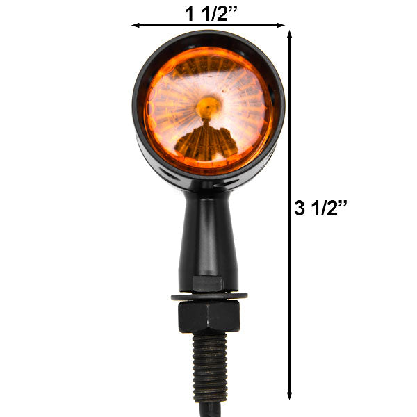 2pcs Black Heavy Duty Motorcycle Turn Signals Bulb Indicators Blinkers Lights