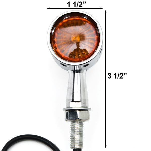 2pcs Chrome Heavy Duty Motorcycle Turn Signals Bulb Indicators Blinkers Lights