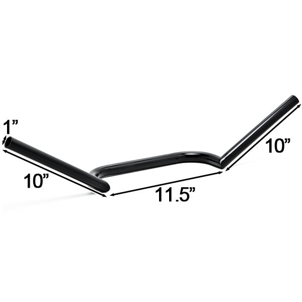 Motorcycle Handlebar 1" Black Steel Cafe Racer Clubman Style Bobber Custom