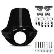 Krator 22" Motorcycle Headlight Fairing Windshield For 35-49mm Clamp, Blackout