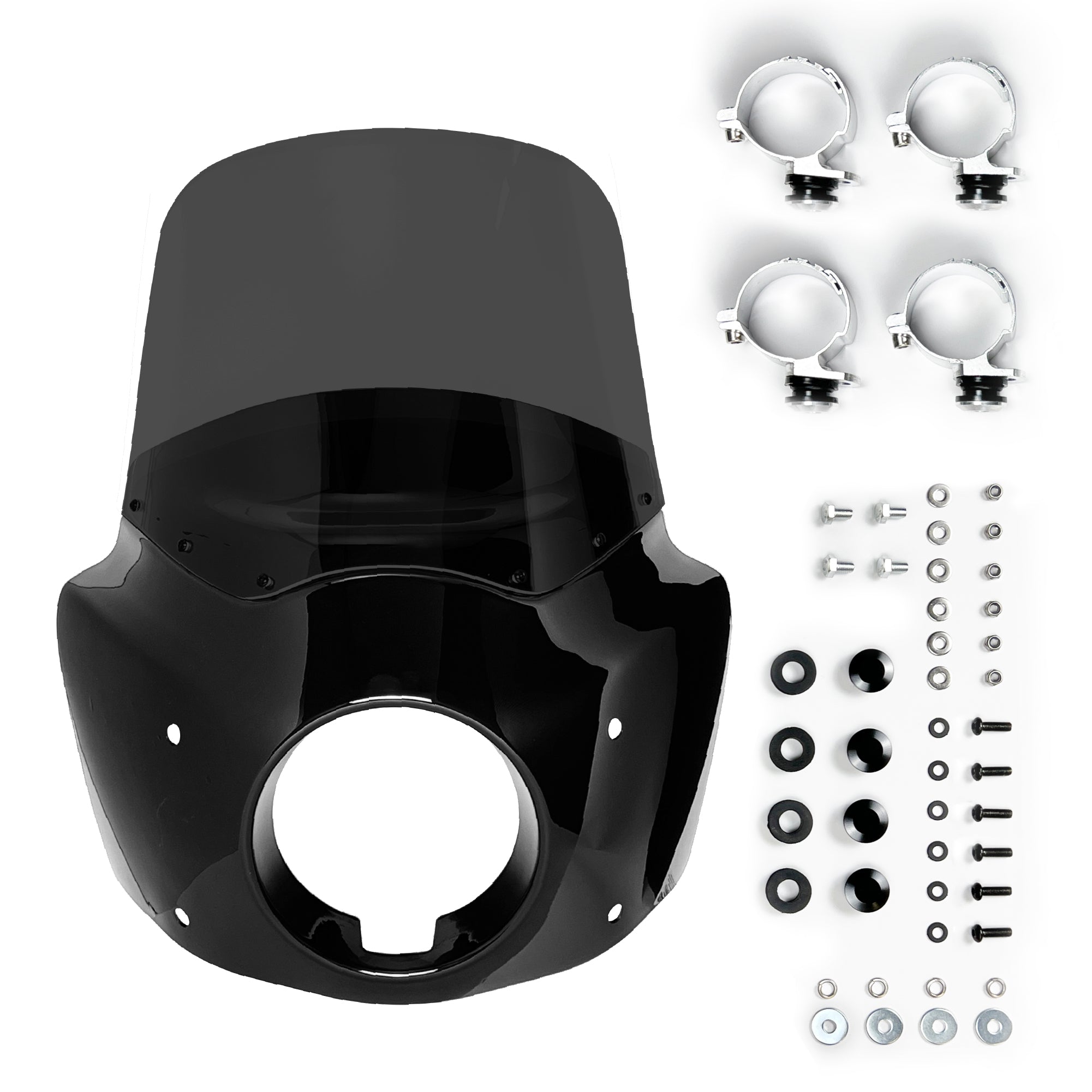 Krator Windshield Headlight Fairing Kit for Harley Davidson Dyna and Softail Models