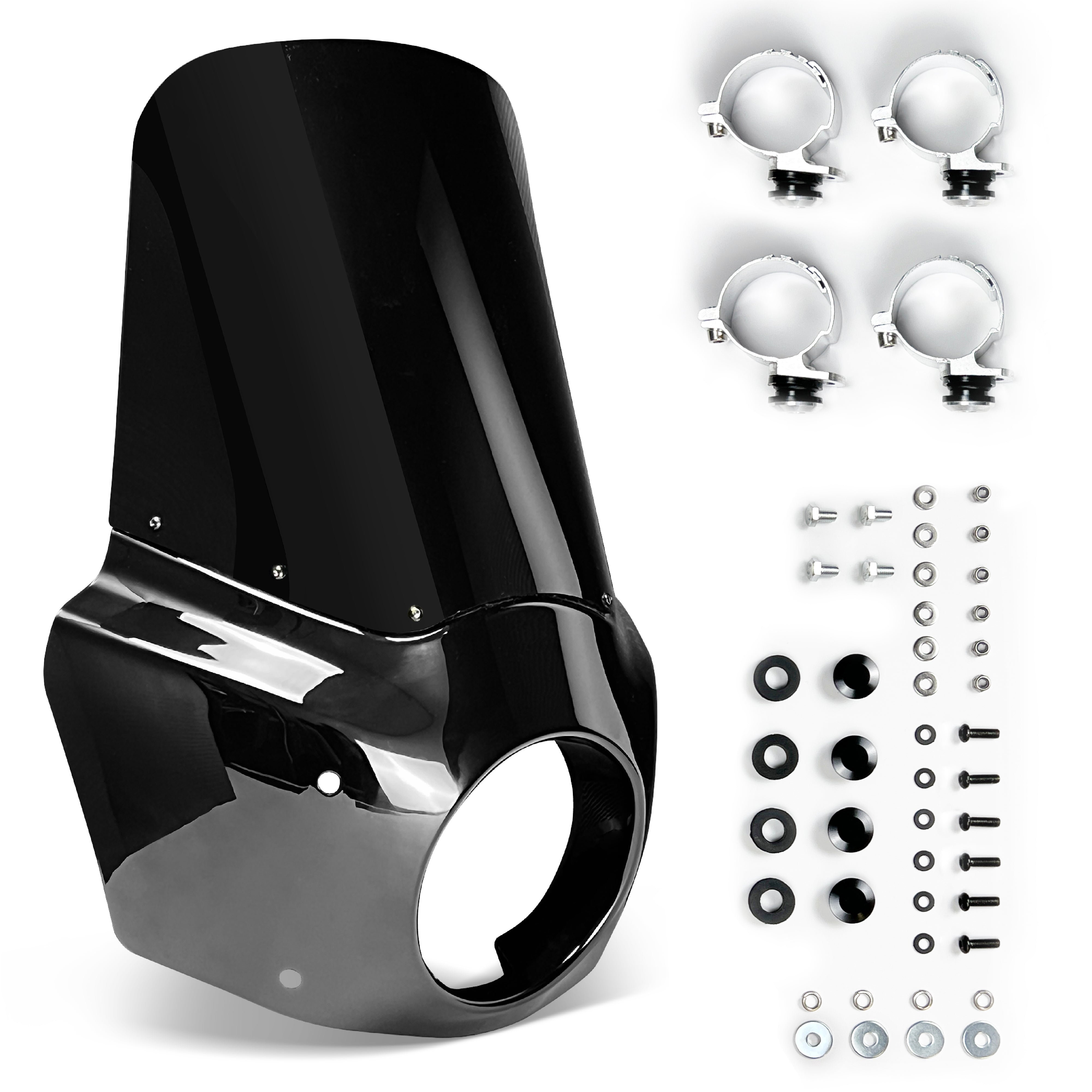 Krator Windshield Headlight Fairing Kit for Harley Davidson Dyna and Softail Models